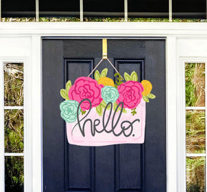 Hello Flowers Doorhanger/Topper/Attachment - Door Hanger