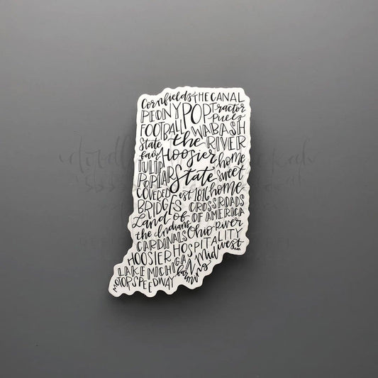 Indiana Word Art Sticker - Sticker