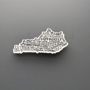 Hopkinsville KY Word Art Sticker - Sticker