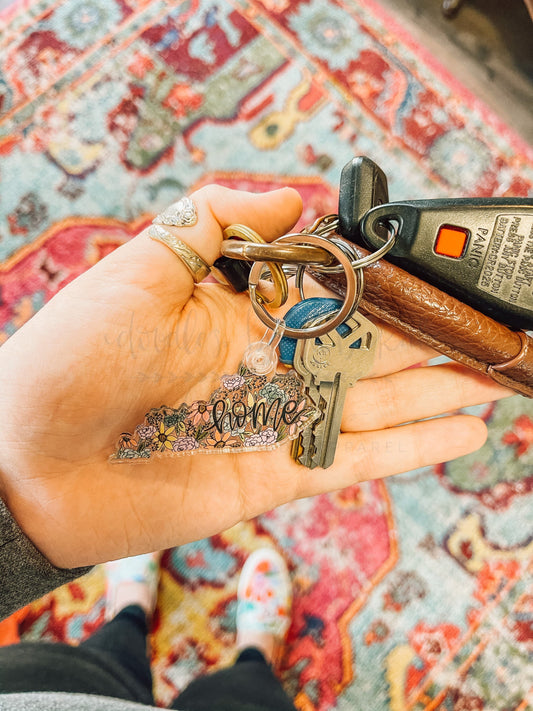 Kentucky Floral Home Acrylic Keychain