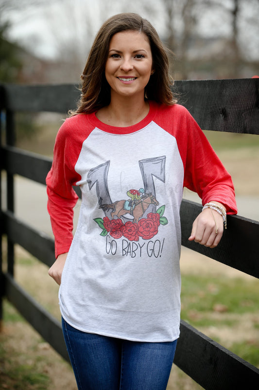 “Go Baby Go” Derby Raglan - Tees