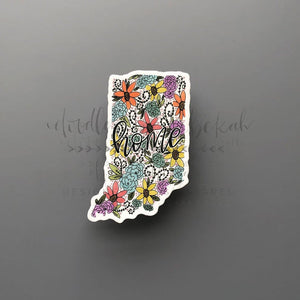 Indiana Floral Home Sticker