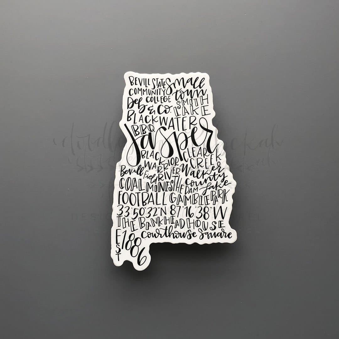 Jasper AL Word Art Sticker - Sticker