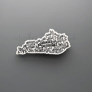 Kentucky Distilleries Word Art Sticker