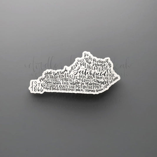 Leitchfield KY Word Art Sticker - Sticker