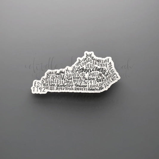 Logan County KY Word Art Sticker - Sticker