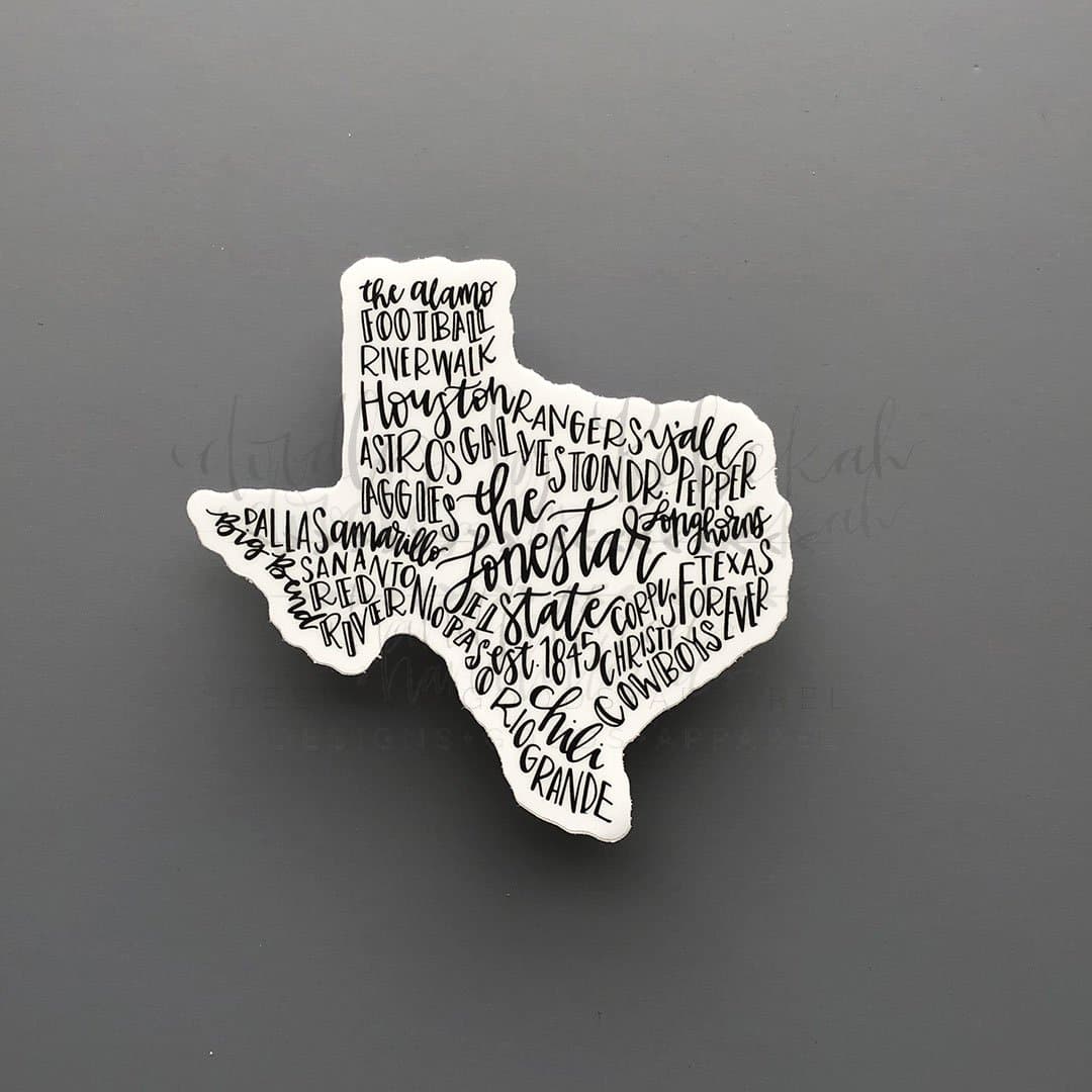 Texas Word Art Sticker - Sticker