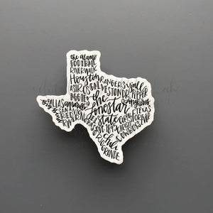Texas Word Art Sticker - Sticker