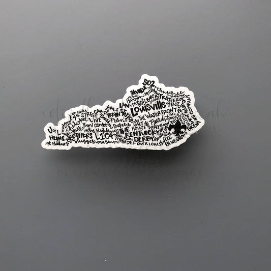 Louisville KY Word Art Sticker - Sticker