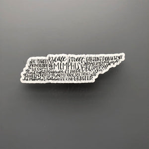 Memphis TN Word Art Sticker - Sticker