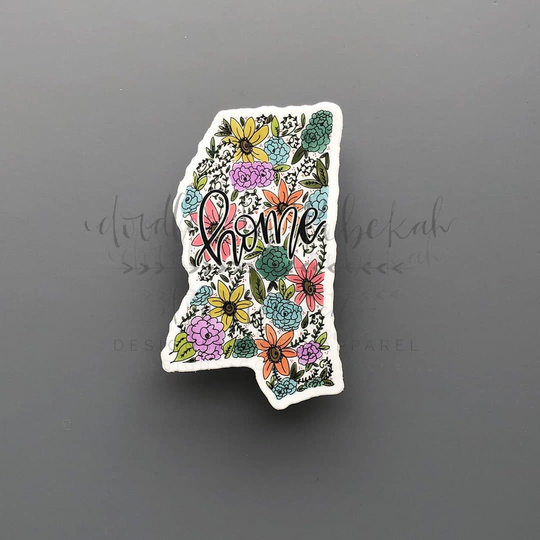 Mississippi Floral Home Sticker - Sticker