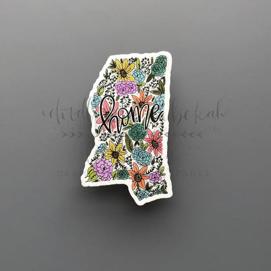 Mississippi Floral Home Sticker - Sticker