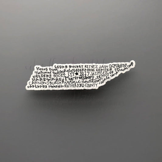 Murfreesboro TN Word Art Sticker - Sticker