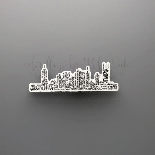 Nashville Skyline Word Art Sticker - Sticker