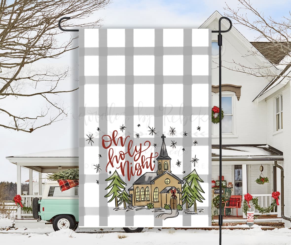 Oh Holy Night Garden Flag - Garden Flag