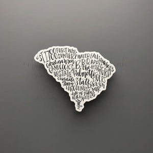 South Carolina Word Art Sticker - Sticker