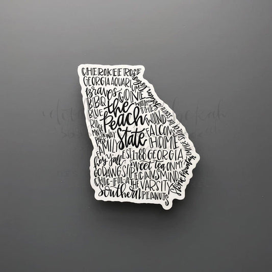 Georgia Word Art Sticker - Black / Small - Sticker