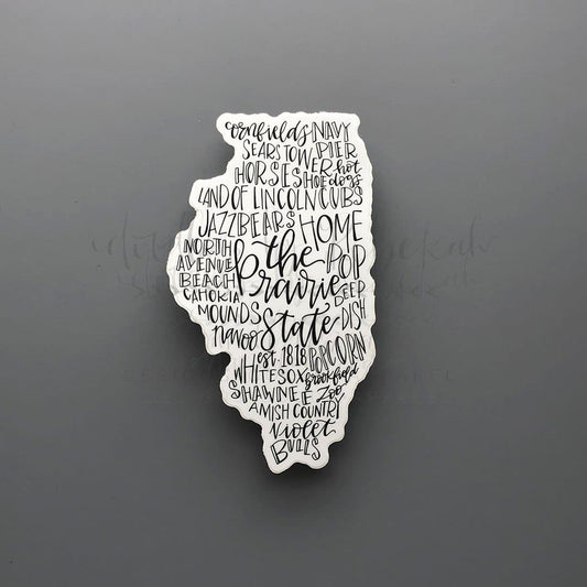 Illinois Word Art Sticker - Sticker