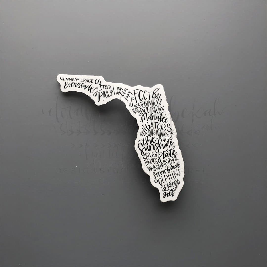 Florida Word Art Sticker - Sticker