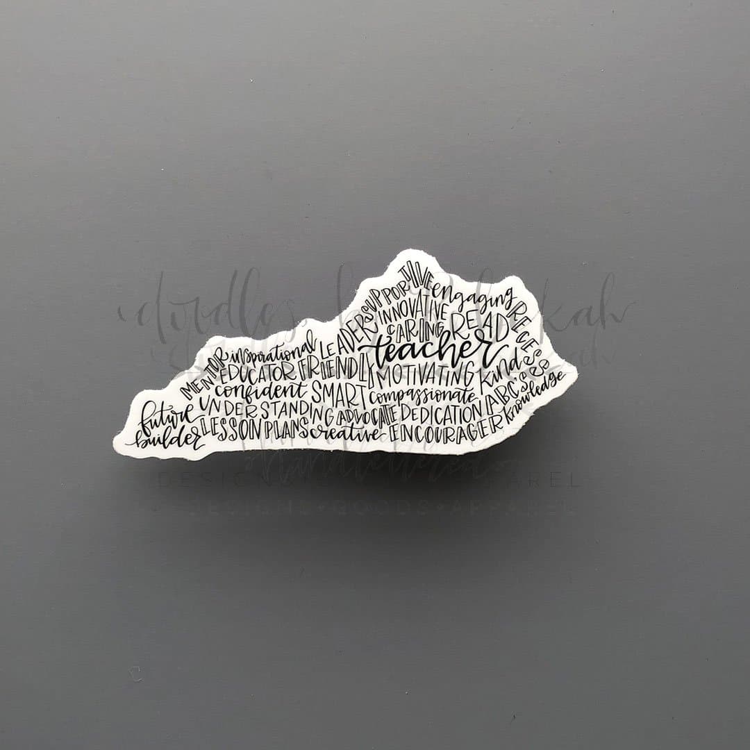 Kentucky Teacher Word Art Sticker - Small - Sticker