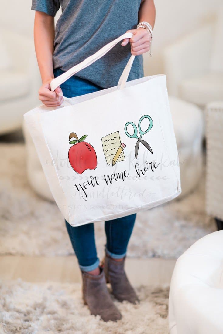 Personalized Teacher Tote