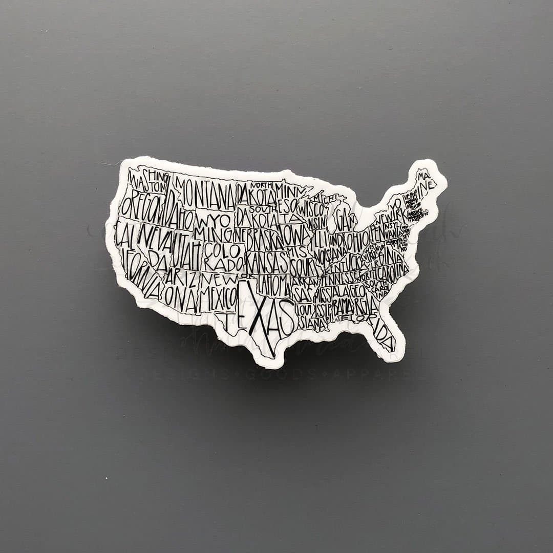 Doodles by Rebekah - USA Map Sticker
