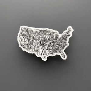 USA Map Sticker - Sticker