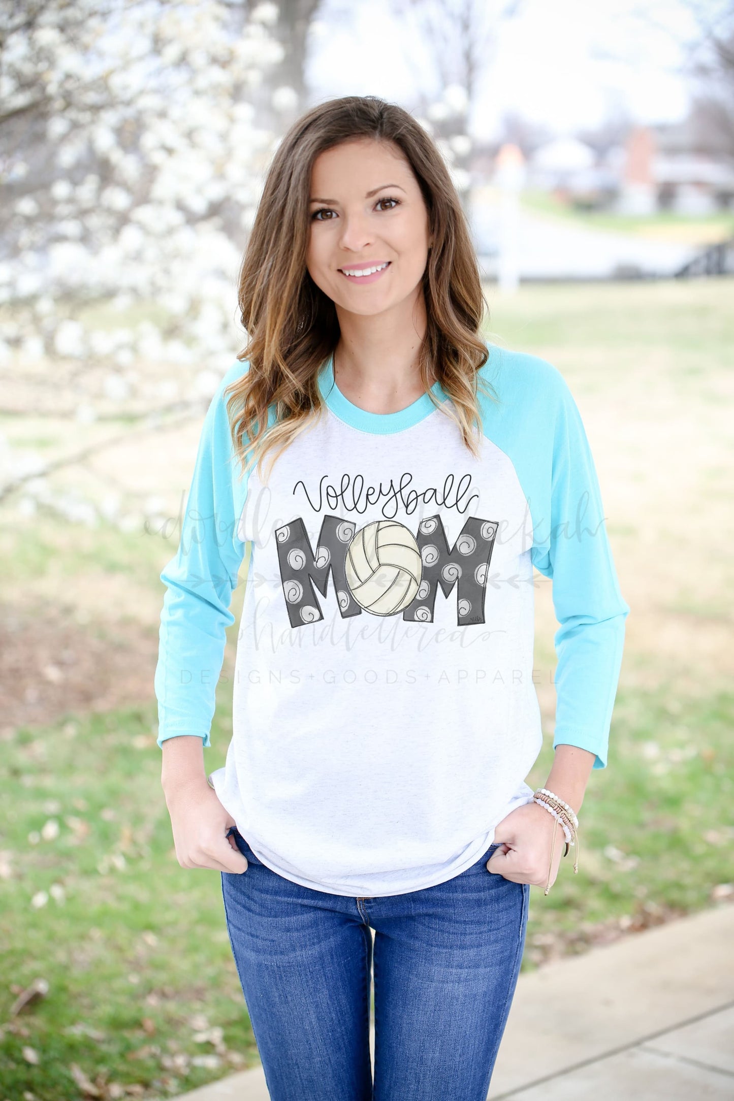 Volleyball Mom Raglan - Tees